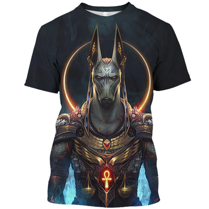 Summer Retro Style T Shirt For Men Fashion Egyptian Pharaoh Print Short Sleeve Tee Shirts Quick Dry Men's Crew Neck Loose Tops