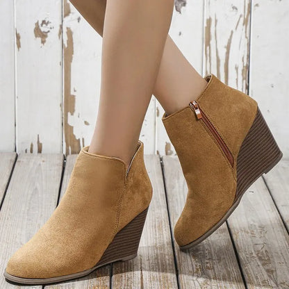 Leopard Ankle Boots Lace Up Footwear Platform High Heels Boots Women Slip On Women Shoes Boots Woman Flat Boots Botas Mujer2023