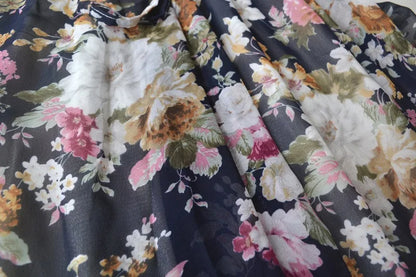 Elegant Chiffon Long Skirts For Women Autumn Casual Women's Floral Print Maxi Skirt Female High Waist Elastic A-Line Skirts