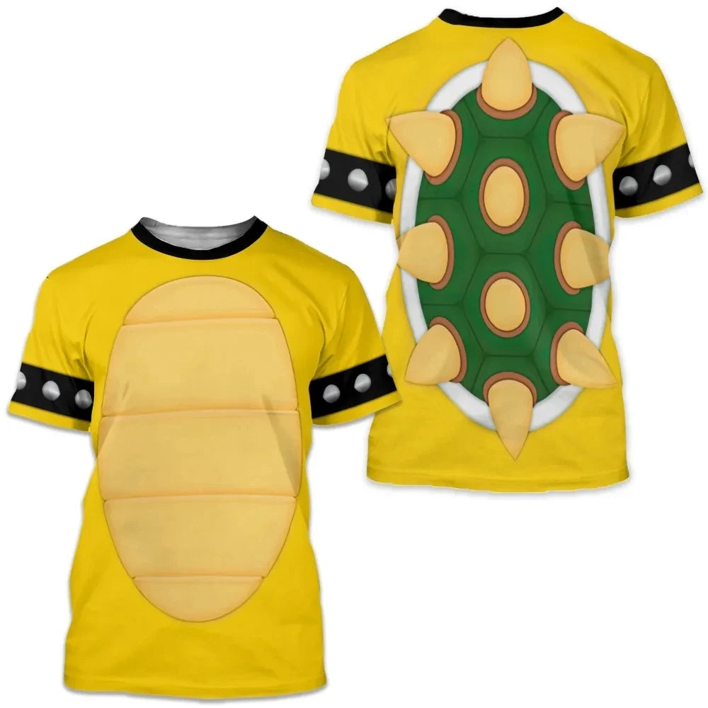 Fun Cosplay 3D Printed Armor Jacket For Men Personality Street Hip Hop Crew Neck Short Sleeve Avant-garde Cowboy Warrior T-shirt