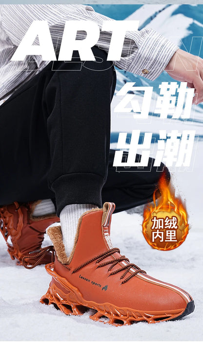 men boots 2025 New Winter Slippers Warm Men Shoes Waterproof Non-Slip Plush Sneakers Male tenis shoes Boots Men Sneakers Winter