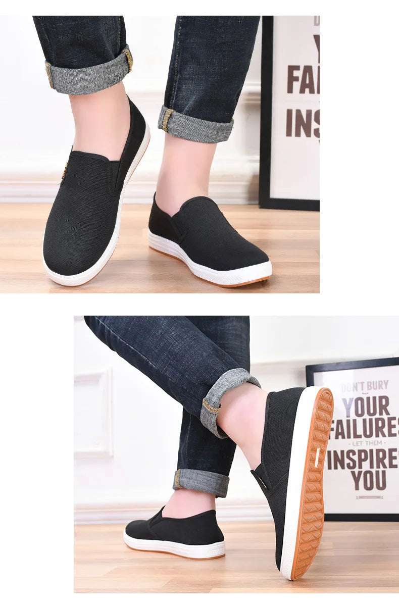 Autumn Low cut canvas shoes Comfort Male Flats Casual anti slip Vulcanized Sneaker New Fashion Light Loafers Zapatos Hombre