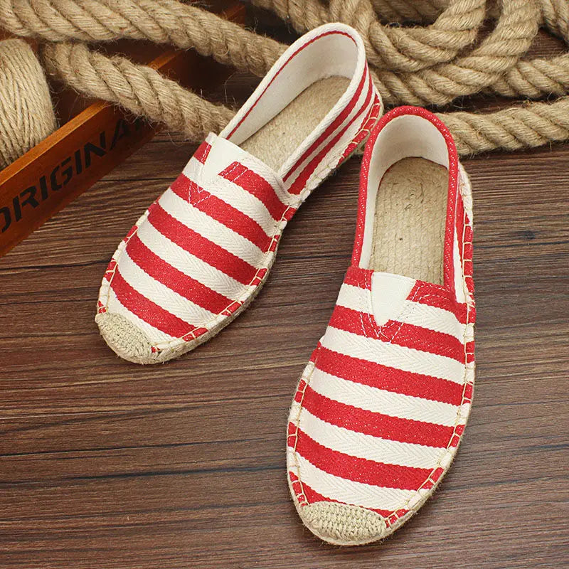 2026 Summer Autumn Men Canvas Shoes Breathable Men's Casual Shoes Slip-On Hemp Shoes Graffiti Espadrilles Women Footwear Flats