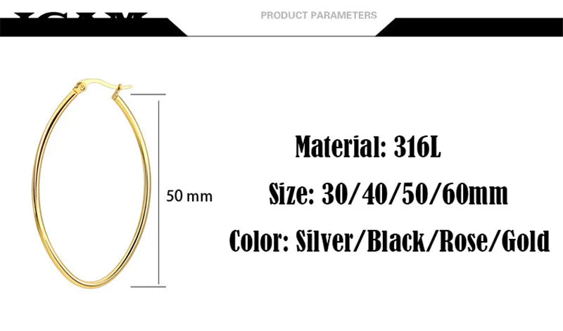 ICAM Jewelry  Hoop Earring For Women Brincos Gold Color Geometric Earrings Steampunk Style Statement Party Jewelry