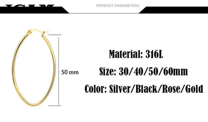 ICAM Jewelry  Hoop Earring For Women Brincos Gold Color Geometric Earrings Steampunk Style Statement Party Jewelry