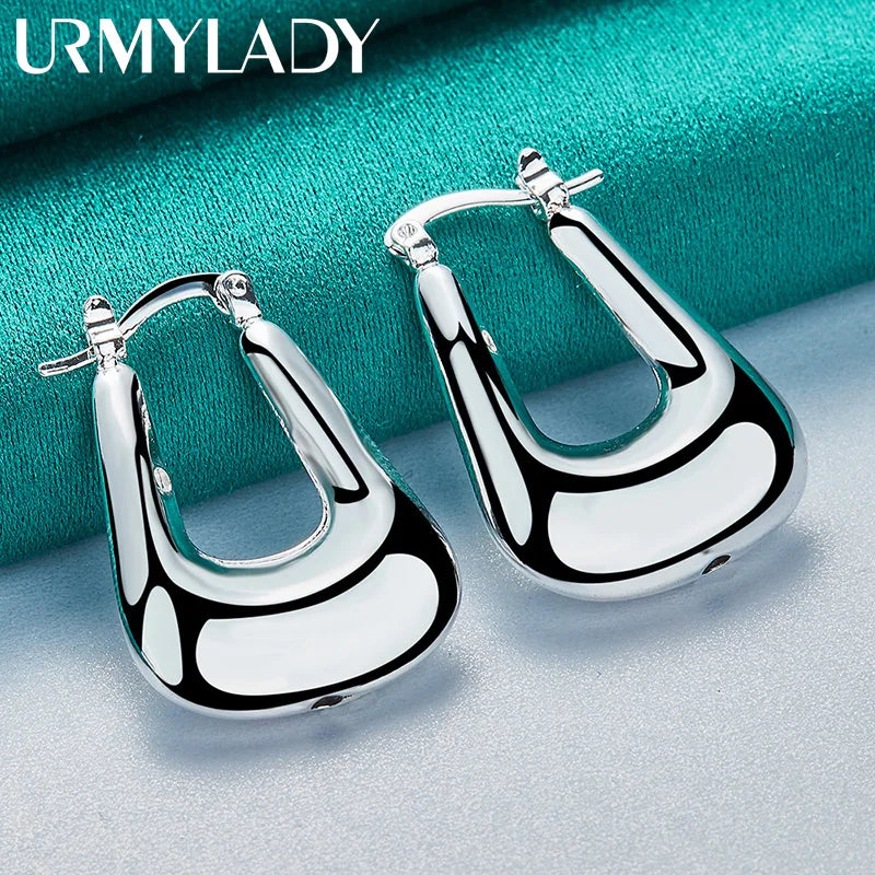 URMYLADY 925 Sterling Silver Battleax Earrings For Women Fashion Wedding Engagement Charm Jewelry