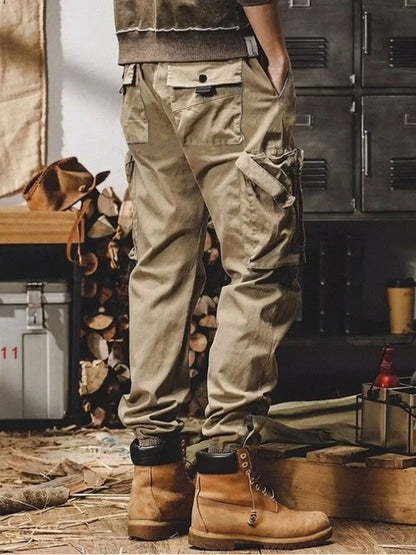 Work Pants Mens Casual Pants Elastic Waistband Oversized Pants With Multiple Pockets Loose Big Size Oversized Trousers