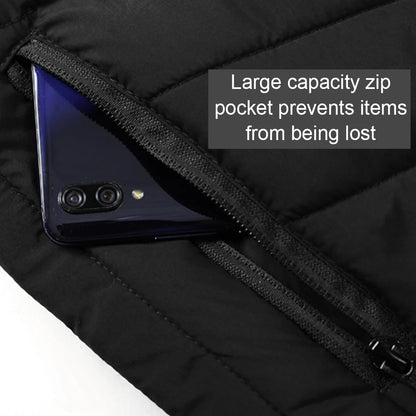 No battery 9 Zone Heating Vest Mens USB Infrared Thermal Jacket Smart Heated Clothes Winter Cold-proof Thick Sleeveless Hiking