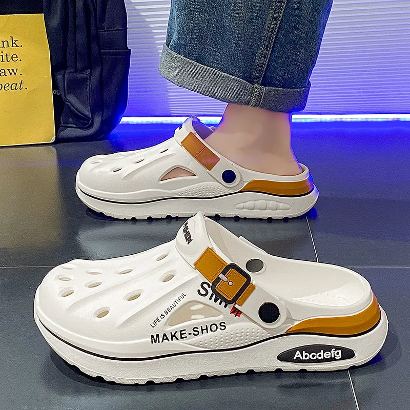 Summer Men Slippers Classics EVA Insole Men Shoes Arch Support Waterproof  Garden Clogs For Men Beach Shoes