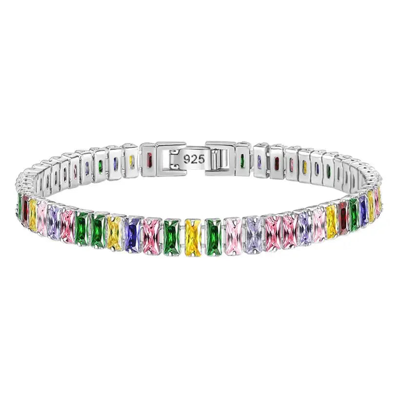 3/4/5MM Moissanite Tennis Bracelet 925 Sterling Silver Plated 18K White Gold Pass Diamond Test with GRA Bracelets for Women Men