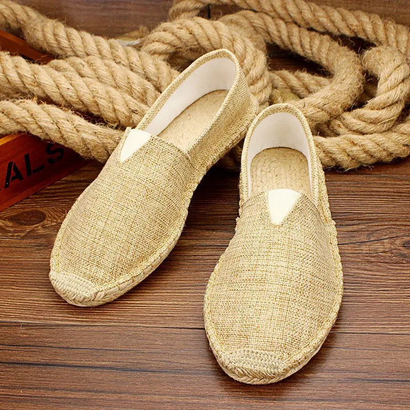 2026 Summer Autumn Men Canvas Shoes Breathable Men's Casual Shoes Slip-On Hemp Shoes Graffiti Espadrilles Women Footwear Flats