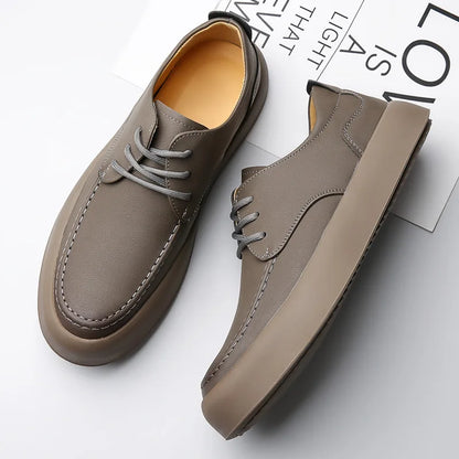 2026 Men Brogue Casual Shoes Men Genuine Leather Shoes Work Boots Business Casual Sneakers Work Personalized Fashionable Shoes