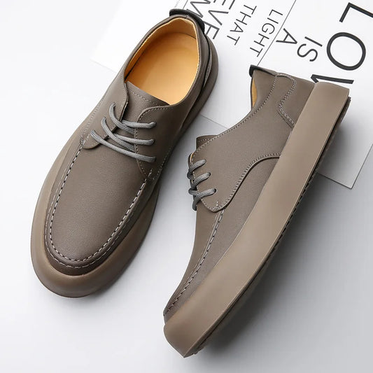 2026 Men Brogue Casual Shoes Men Genuine Leather Shoes Work Boots Business Casual Sneakers Work Personalized Fashionable Shoes