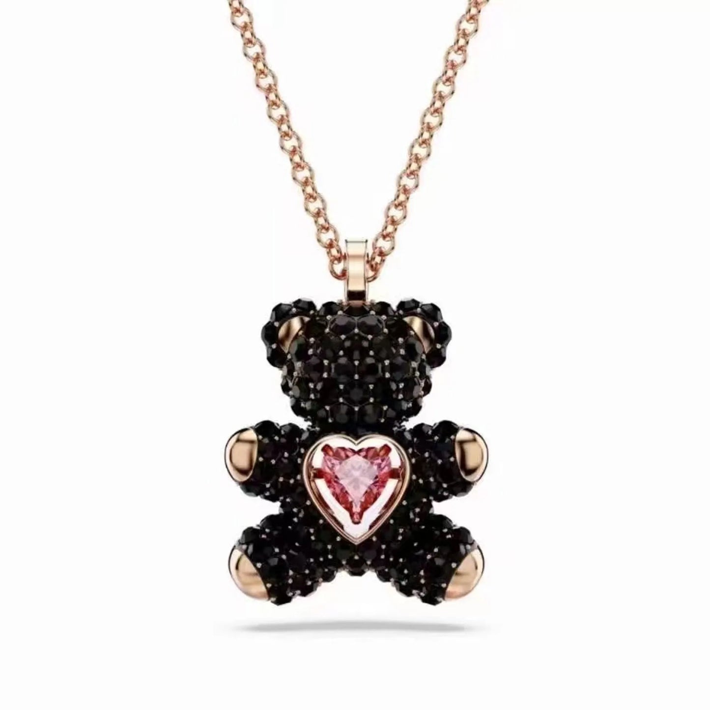 Original 2026 New Black Crystal Geometry Necklace Fine Jewelry Set Open Ring Necklace Earring Charms Black Jewelry for Women