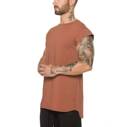 Batwing Sleeve Tshirt Men Workout GYM Fitness T Shirts Moto Biker Tops Hip Hop Streetwear Men Clothing
