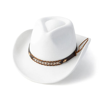 Stylish Wide Brim Straw Hat for Women Men Summer Beach Sun Hat Classic Fedora Panama Hat with Leather Band