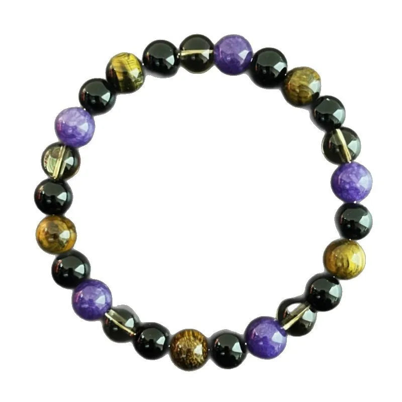 Cross-border bestseller Tiger's Eye stone tea crystal amethyst fashionable natural stone beaded bracelet, gift bracelet