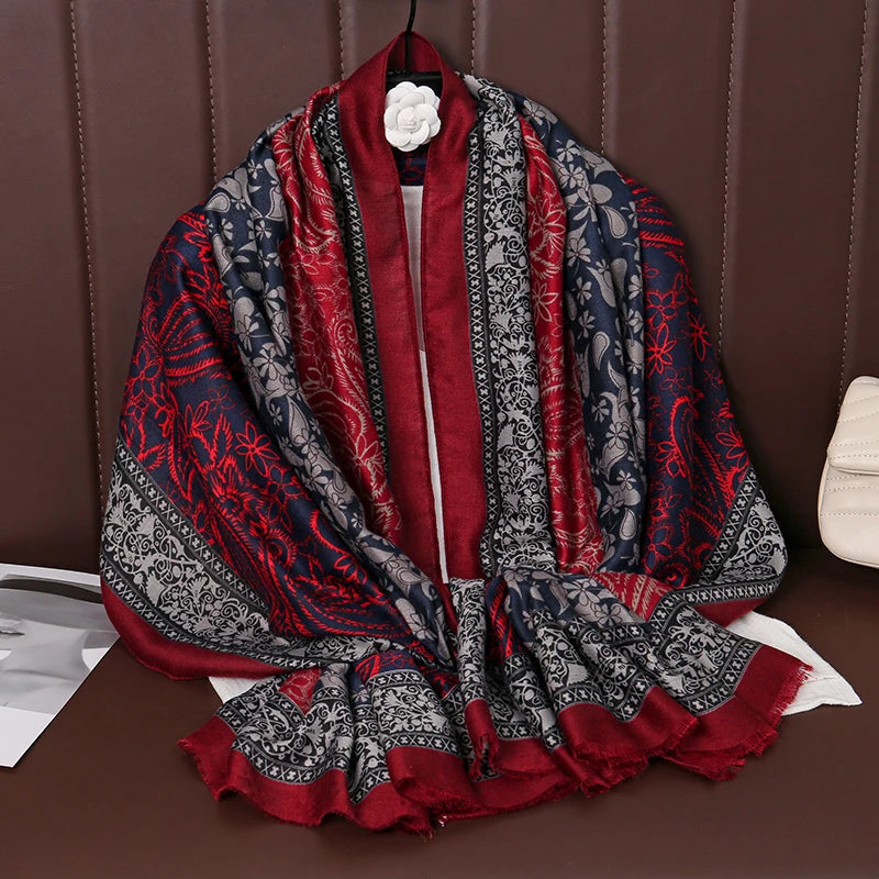 2026 Spring Paisley Pashmina Scarf Shawl Muslim Ramadan Hijabs for Women Autumn Designer Print Female Sunscreen Beach Stoles