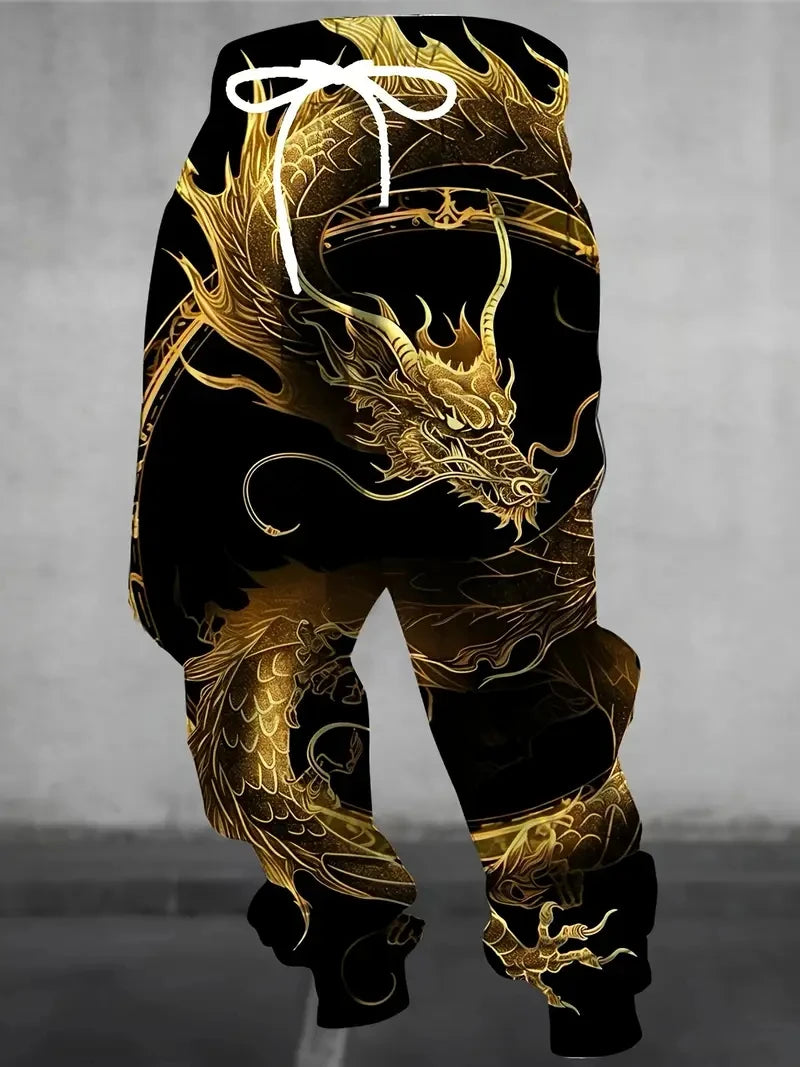 2025 new men's casual pants 3D American Patriot printed jogging pants 100% polyester light elastic rope with pocket sports pants