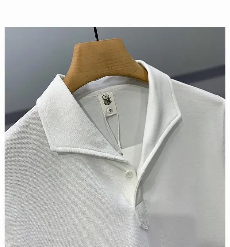Men's Clothing Comfortable Casual Solid Color Orange Polo Shirt Short Sleeve T-Shirt Summer Loose Fit Collared Trendy Everyday