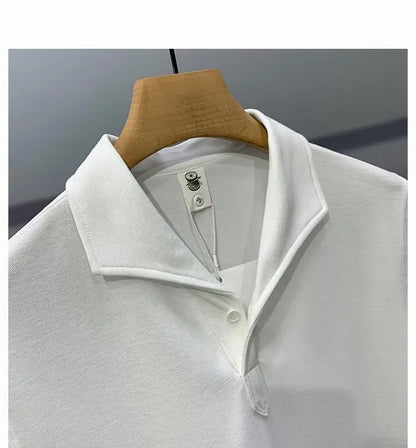 Men's Clothing Comfortable Casual Solid Color Orange Polo Shirt Short Sleeve T-Shirt Summer Loose Fit Collared Trendy Everyday