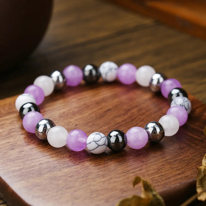 Meetvii Handmade 8mm Onyx Natrual Stone Beaded Bracelets for Women Men Hematite Healing Braslet Cadeau Homme Leisure Jewelry