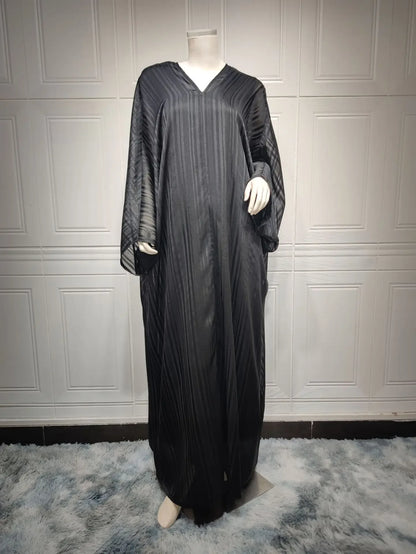 Eid Silky Muslim Set Women Satin Morocco Party Dress 2 Piece Set Abaya Evening Long Robe Musulman Ensembles Vestidos Largos