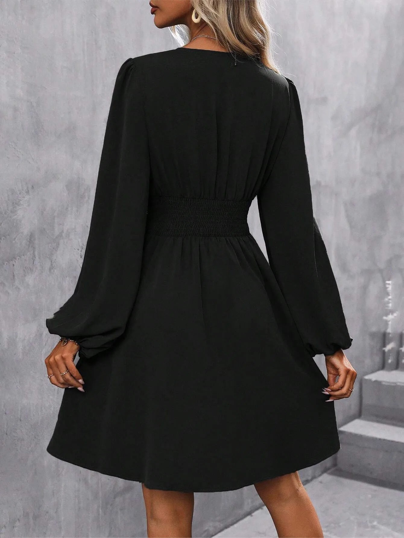 2025 Asymmetric Neck Lantern Sleeve Dress Women Winter Knit Dress with Waist Shirring Bodycon Long Maxi Dress