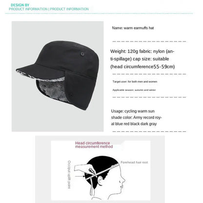 Winter Warmer Earmuffs Hat Fur Windproof Cold Weather Cap Ski Snow Hood with Ear Flaps for Men Women