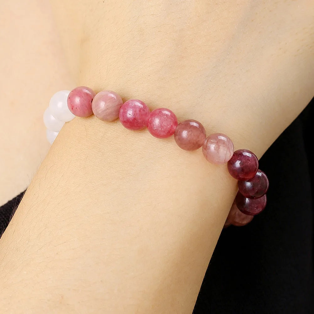 Meetvii Handmade 8mm Onyx Natrual Stone Beaded Bracelets for Women Men Hematite Healing Braslet Cadeau Homme Leisure Jewelry