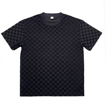 Men's Summer Checkered Loose Two-piece Sports Leisure Suit Short Sleeve T-shirt Shorts Casual Suit Plus Size Fashion Men's Suit