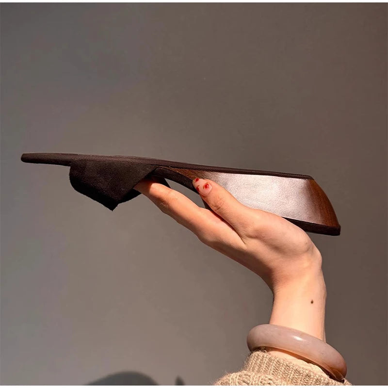 Suede Brand Wedge Heel Sandals For Women Designer Summer Fashion Outdoor Slippers Elegant Luxury Simple High-end Banquet Shoes