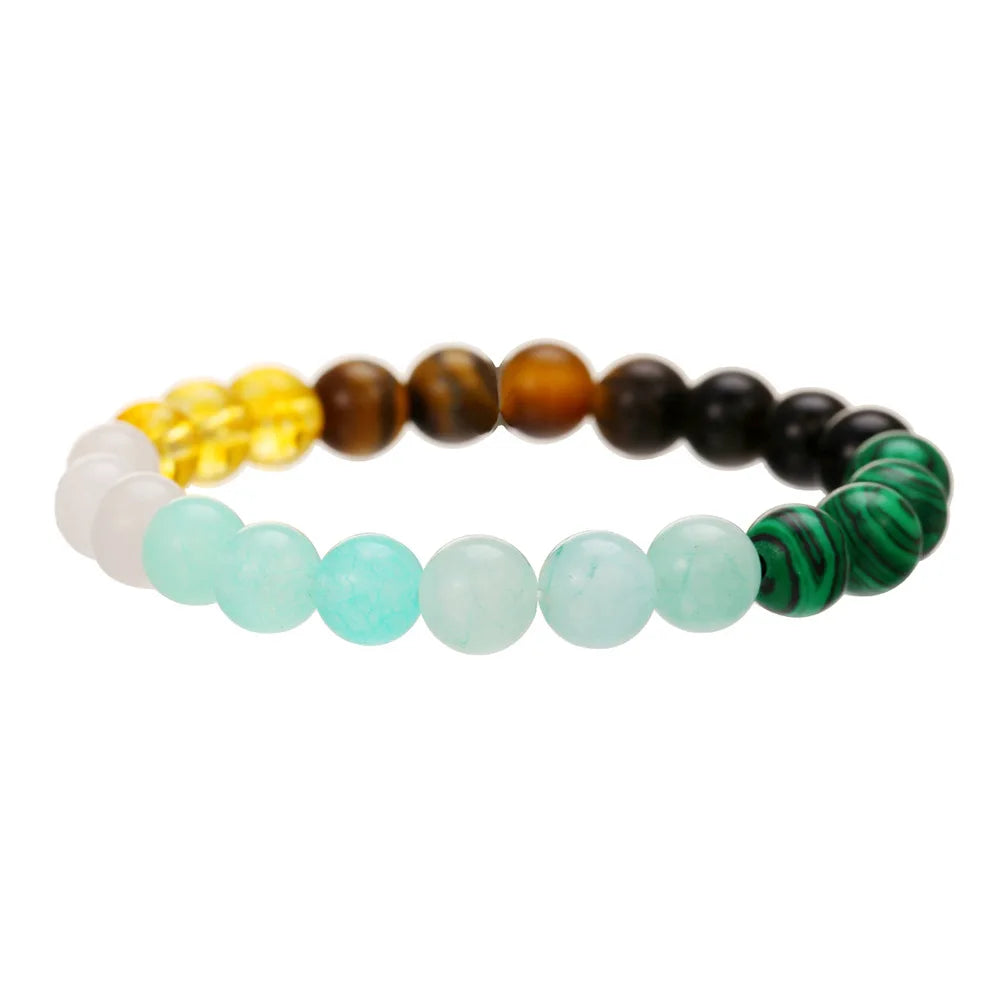 Meetvii Handmade 8mm Onyx Natrual Stone Beaded Bracelets for Women Men Hematite Healing Braslet Cadeau Homme Leisure Jewelry