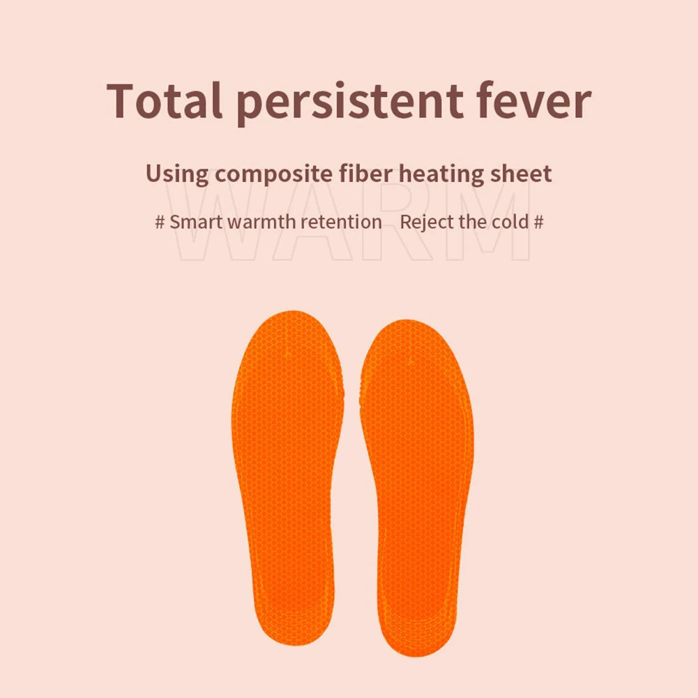 Winter Unisex Electric Foot Warmer Adjustable Temperature Rechargeable Heated Insoles Multifunctional for Fishing Hiking Camping