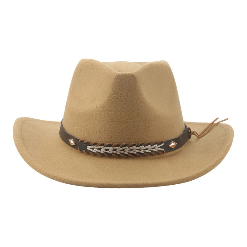 Stylish Wide Brim Straw Hat for Women Men Summer Beach Sun Hat Classic Fedora Panama Hat with Leather Band