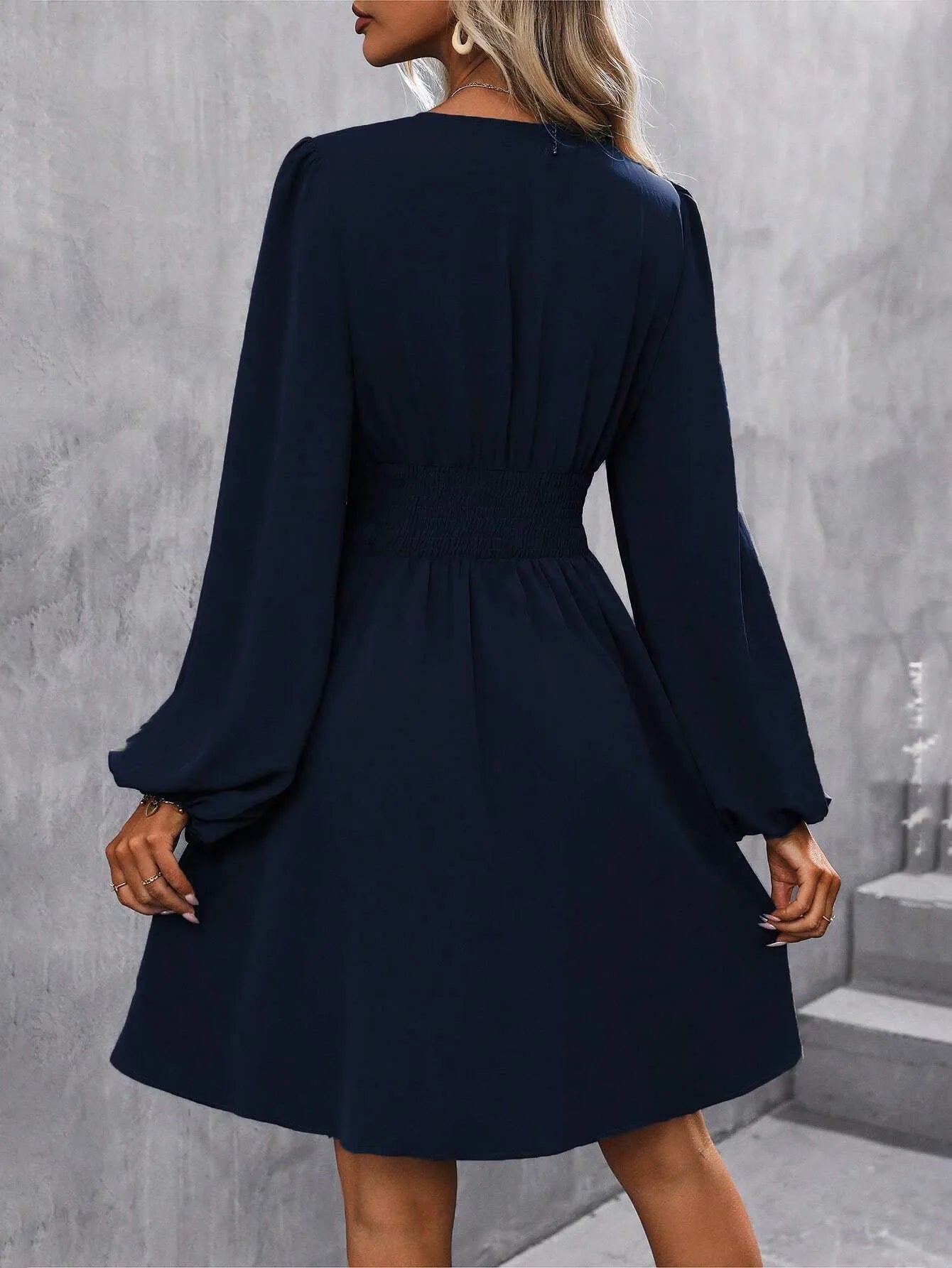 2025 Asymmetric Neck Lantern Sleeve Dress Women Winter Knit Dress with Waist Shirring Bodycon Long Maxi Dress