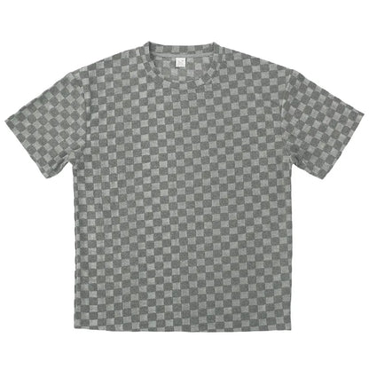 Men's Summer Checkered Loose Two-piece Sports Leisure Suit Short Sleeve T-shirt Shorts Casual Suit Plus Size Fashion Men's Suit