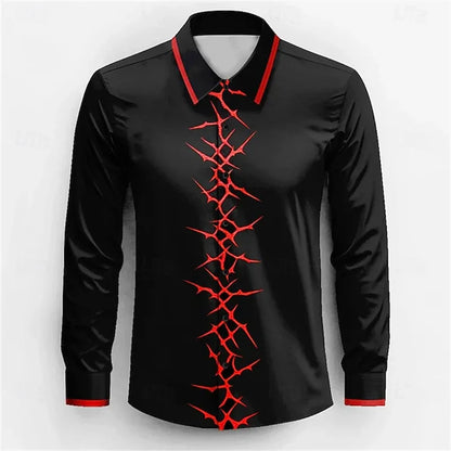 2026 Men's Long Sleeve Shirt Casual Fashion Street Men's Shirts Party Event Lapel Single Breasted Long Sleeve Tops Mens Clothing