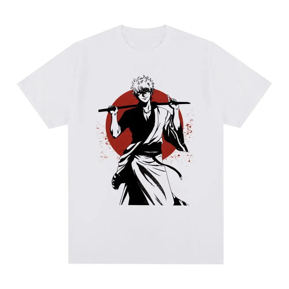 GINTAMA Vintage T-shirt Anime Sakata Gintoki Kagura Streetwear Harajuku Funny Cotton Men T shirt New Tee Tshirt Womens Tops