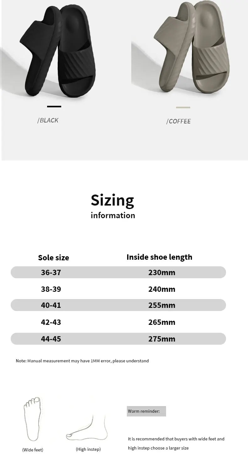 Platform Thick Bathroom Home Men Slippers Cloud Slippers Soft Sole Eva Outdoor Sandals Non-Slip Flip Flop Women Slippers
