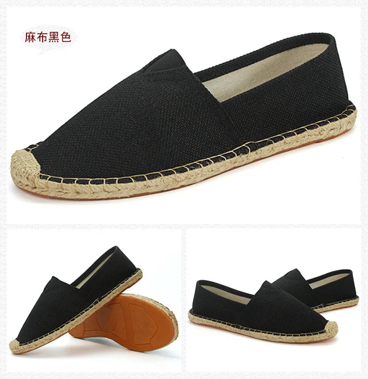 2026 Summer Autumn Men Canvas Shoes Breathable Men's Casual Shoes Slip-On Hemp Shoes Graffiti Espadrilles Women Footwear Flats