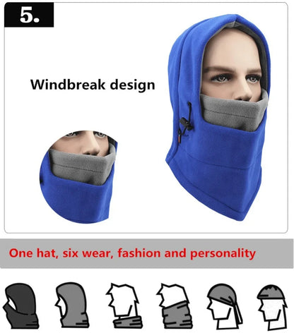 Winter Fleece Windproof Balaclava Motorcycle Hood Full Face Mask Cap Neck Warmer Thermal Beanie Hat Bike Cycling Ski Hiking
