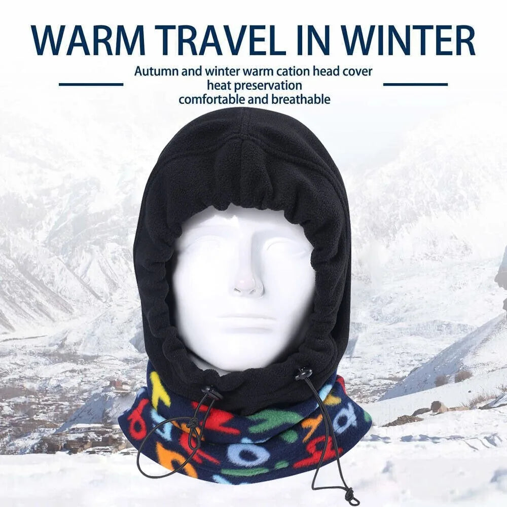 Winter Adjustable Windproof Hat Thermal Fleece Face Mask Hood Beanies for Cold Weather Warmer Full Face Ski Mask Caps