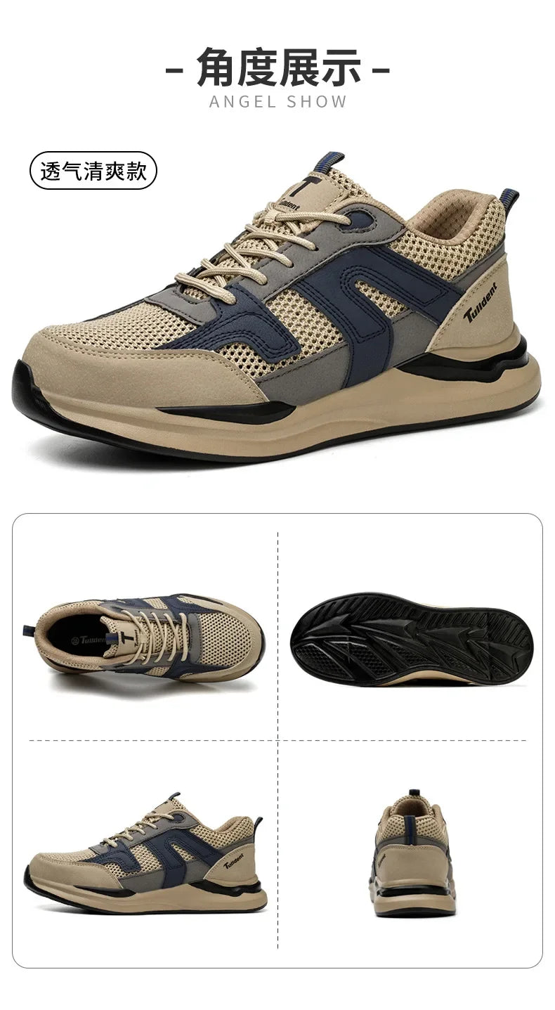 Work Sneakers Steel Toe Shoes Men Safety Shoes Puncture-Proof Work Shoes Boots Indestructible Footwear Security Lightweight