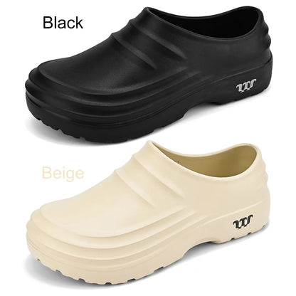 Summer Chef Shoes Thickened Work Loafers Non-slip Warm Lined Fishing Shoes Waterproof Unisex Garden Shoes for Men Women