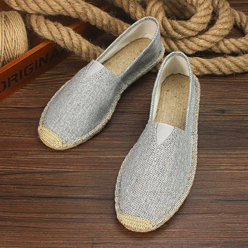 2026 Summer Autumn Men Canvas Shoes Breathable Men's Casual Shoes Slip-On Hemp Shoes Graffiti Espadrilles Women Footwear Flats