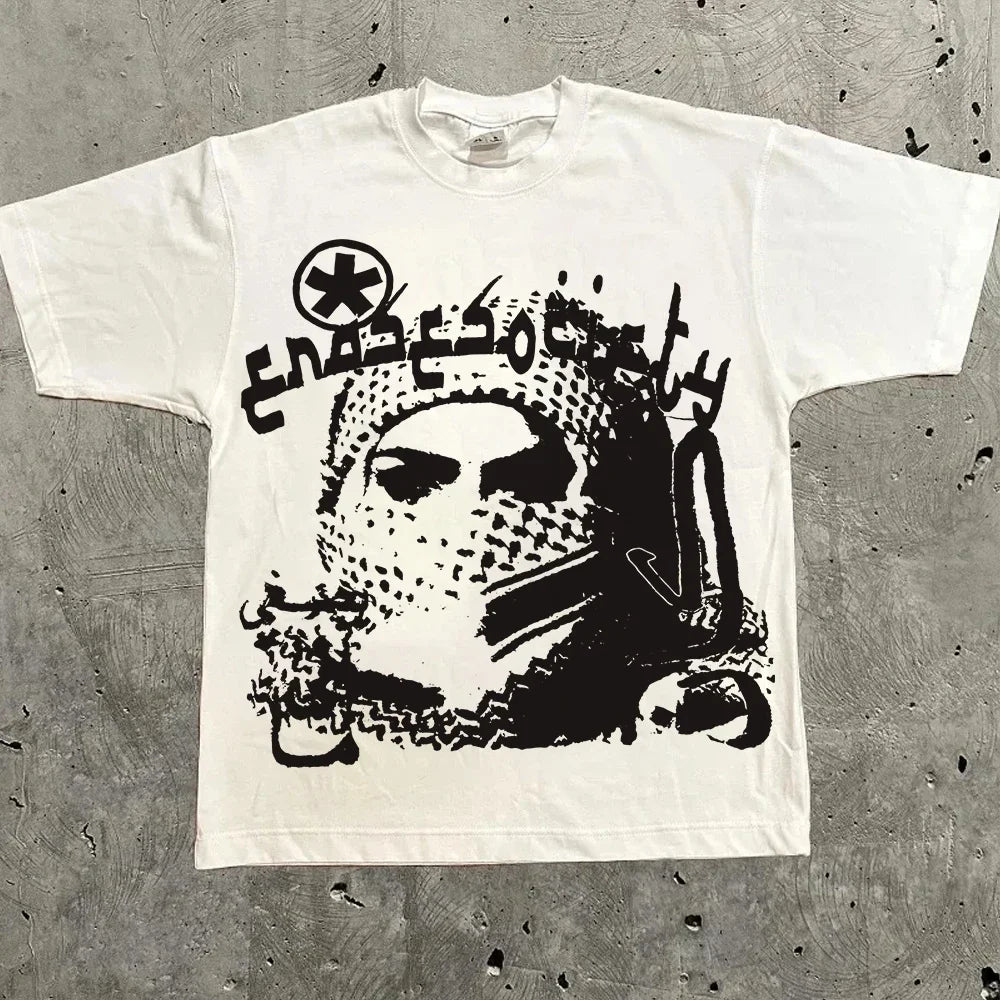 Harajuku Letter Graphic T Shirts Y2k Tops Men Women High Street Oversized T Shirt Pro Choice Streetwear Vintage Tee Clothing