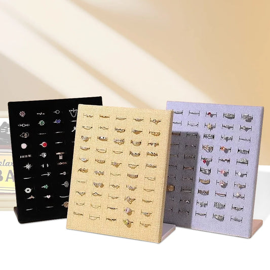 1pc, 50-ring display stand, suitable for storing and displaying rings. The color is: black, gray.