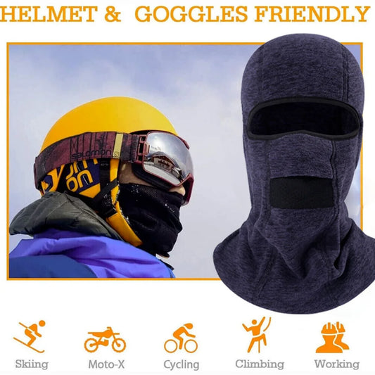Winter Ski Full Face Mask Motorcycle Thermal Fleece Hat Balaclava Neck Cover Cap