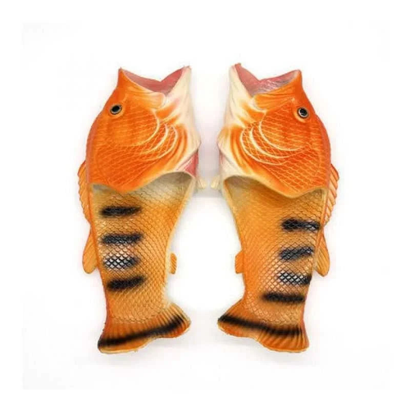 Fish Slippers New Women's Funny Creative Home Non-slip Fashion Salted Fish Word Drag Men's Trendy Slippers Outdoor Beach 2023